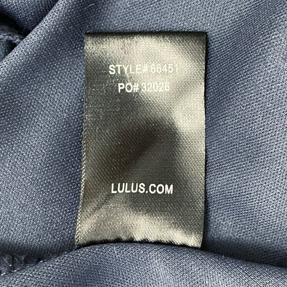 Lulus Lover's Game Navy Blue Lace Halter Neck Skater Dress Women’s Size Medium - Picture 12 of 13